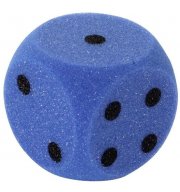 Großer Spielwürfel aus Schaumstoff 7 cm Blau
